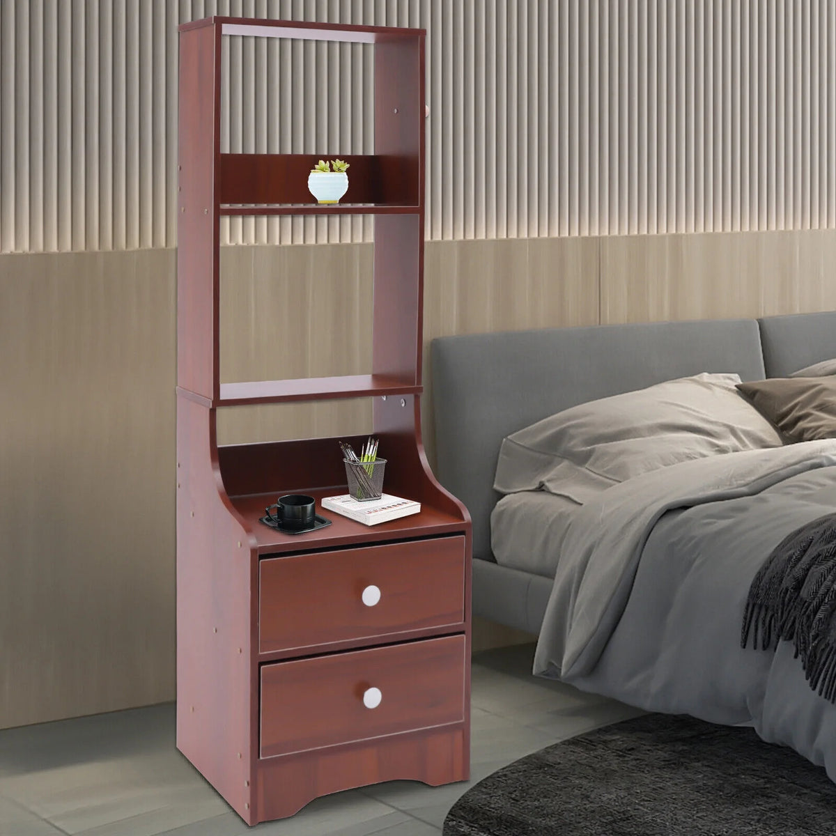 Tall Nightstand with 2 Drawers R70240