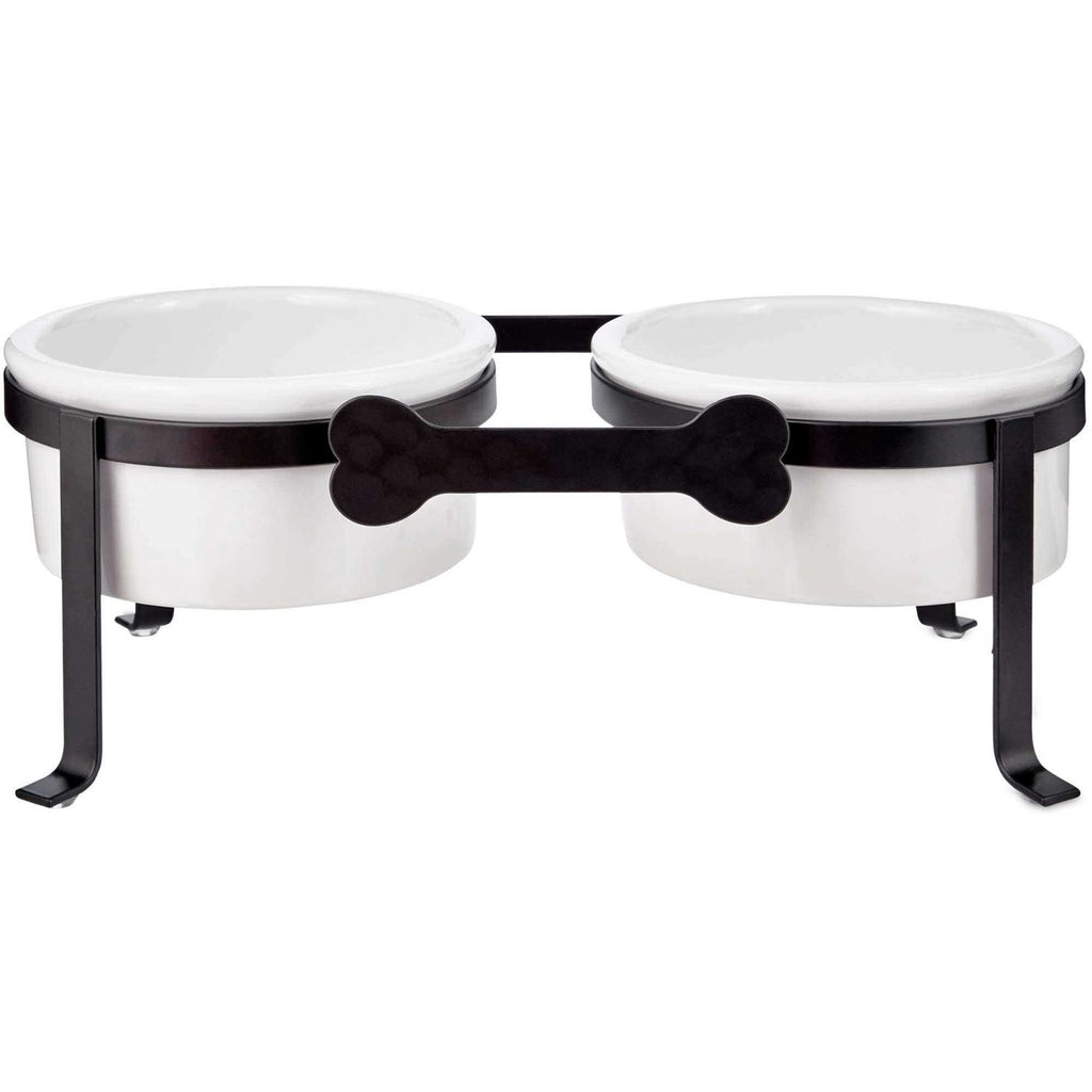 Iron Double Diner with Ceramic Dog Bowls U27902