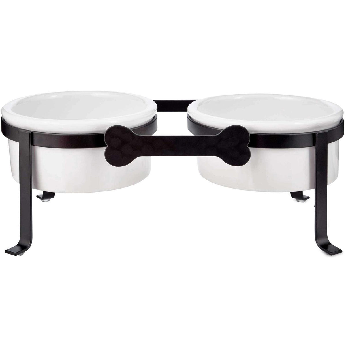 Iron Double Diner with Ceramic Dog Bowls U27902