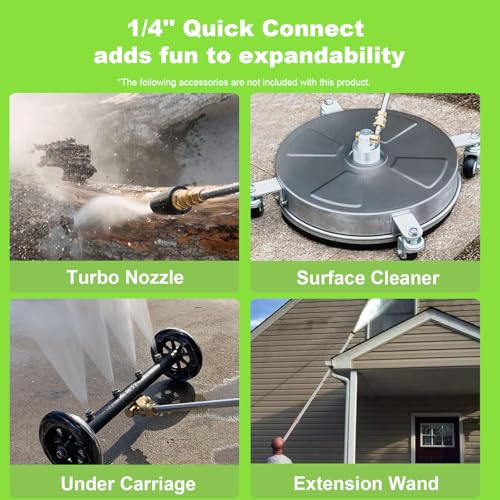 4800 PSI 4.0 GPM Electric Pressure Washer with 33ft Hose, 4 Nozzle and Foam Cannon, Blue G4976