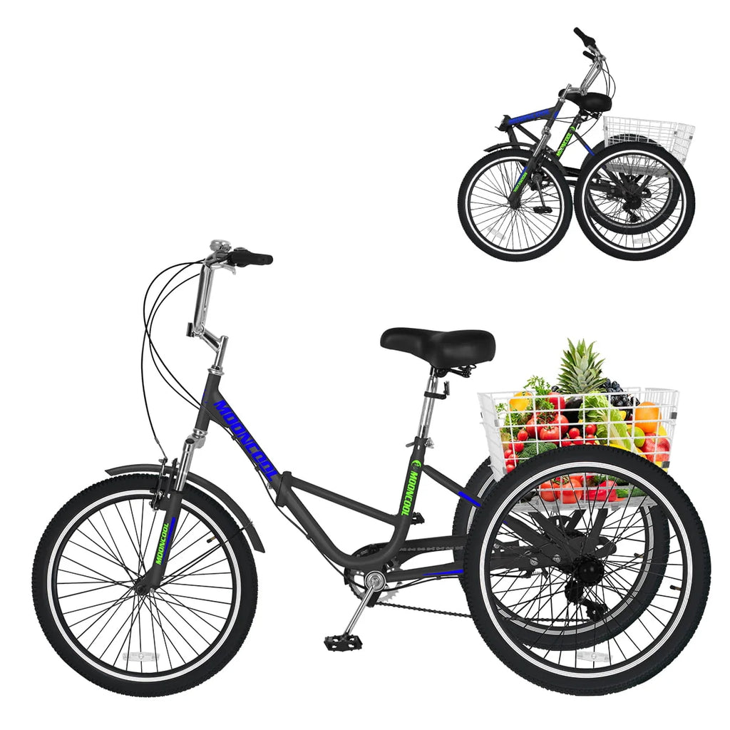 7 Speed 24 Inch Folding Adult Tricycle M522