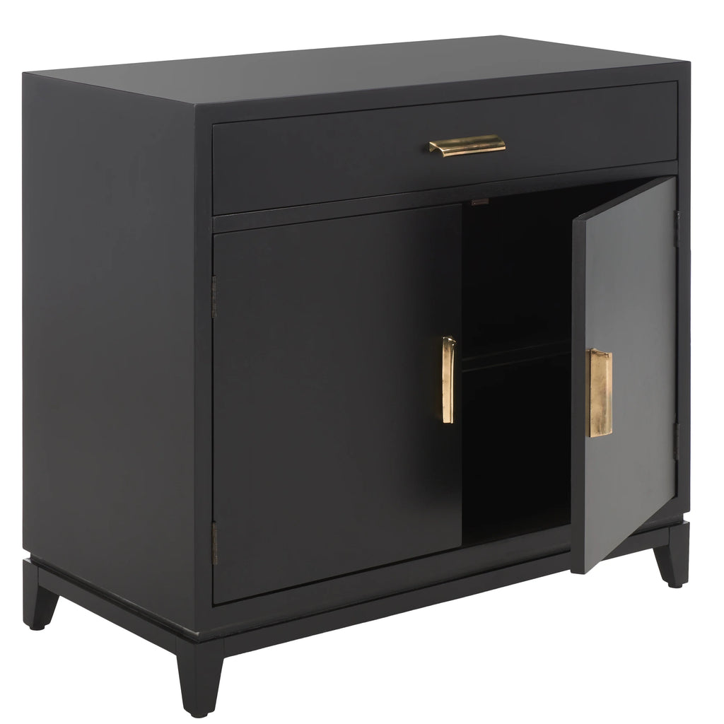 Black 2 Door 1 Drawer Chest X147