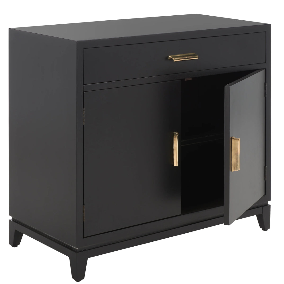 Black 2 Door 1 Drawer Chest X147