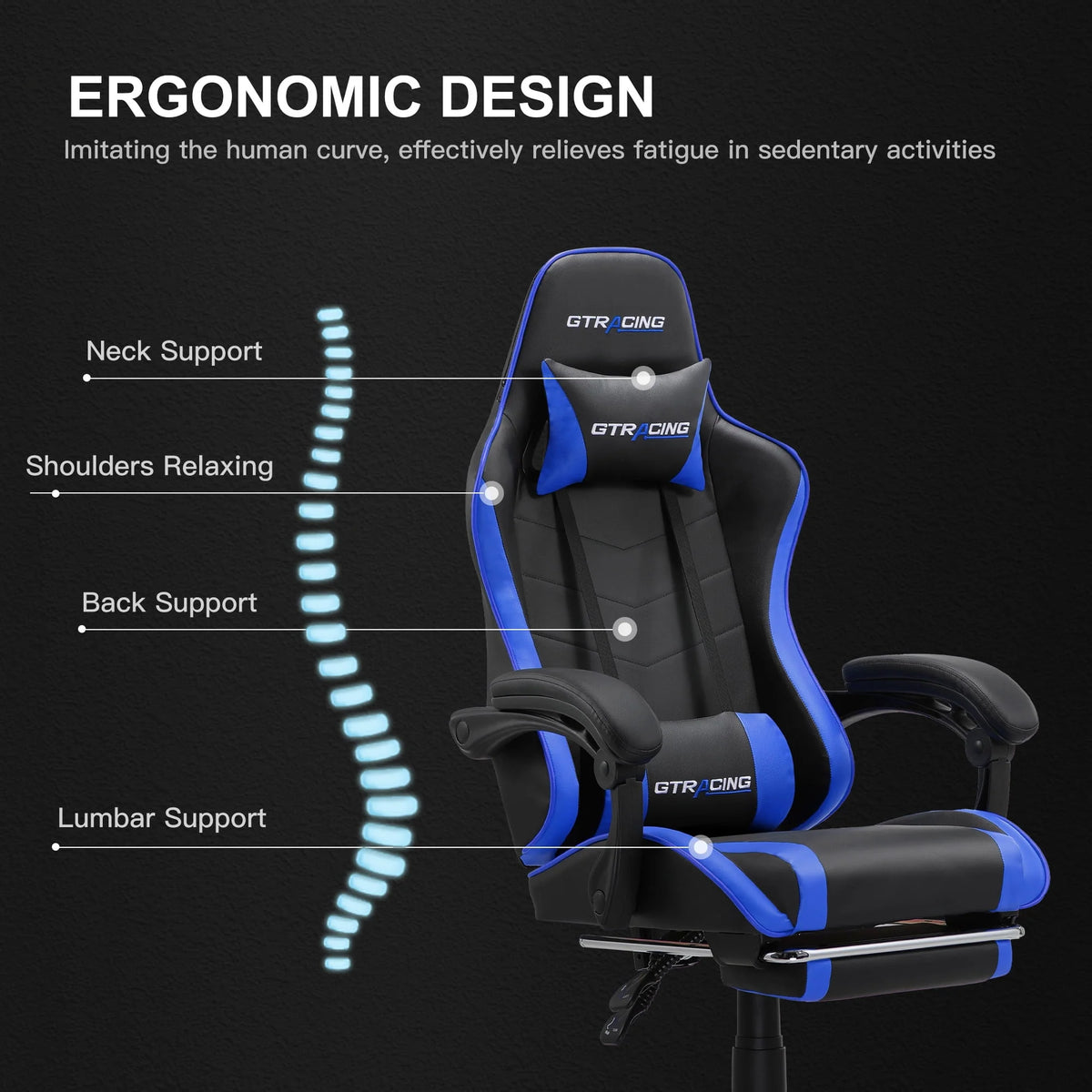 White Gaming Chair with Footrest N731380