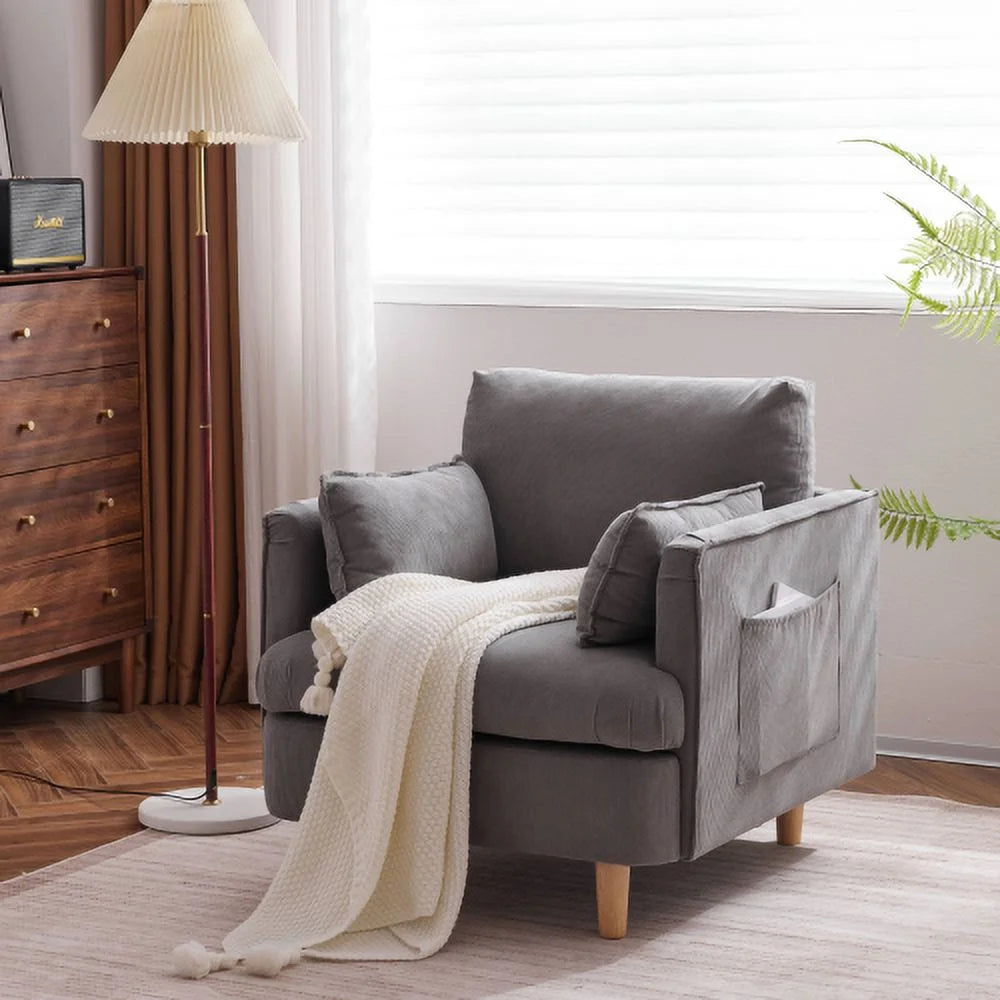 Upholstered Armchair with 2 Pillow O70992