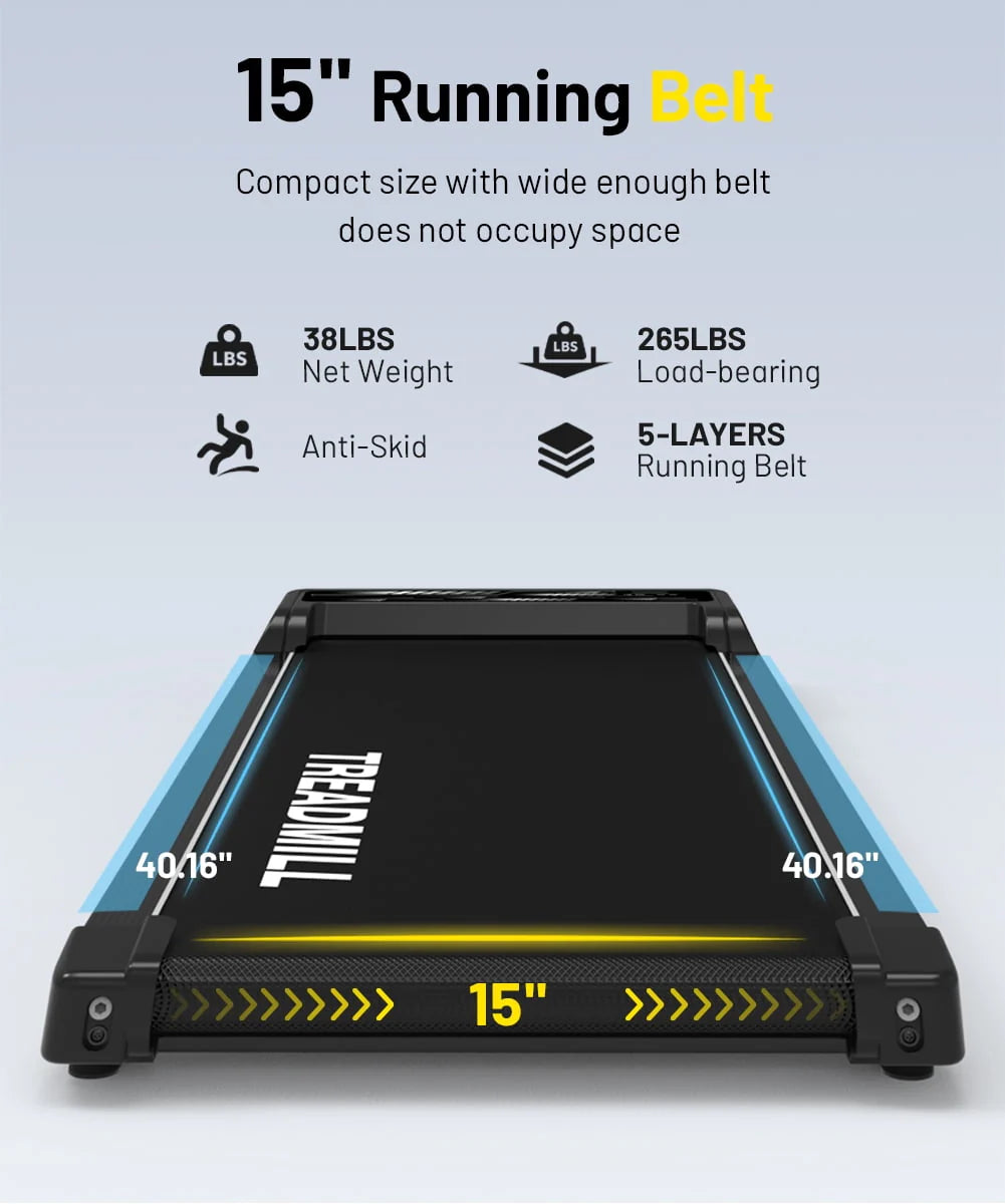 Black Portable Walking Pad Treadmill I480