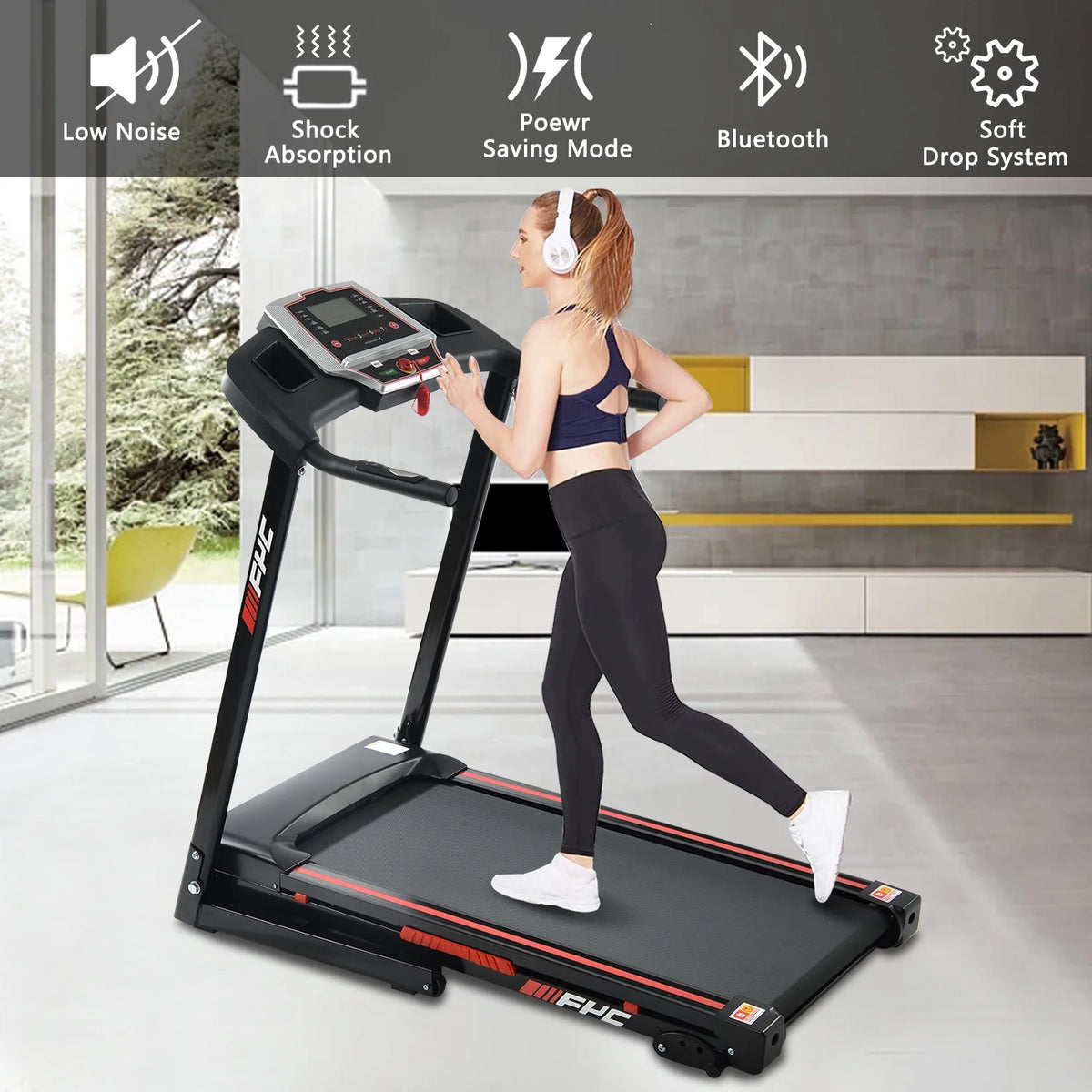 3.5HP Folding Incline Treadmill 330 LB Capacity T6842