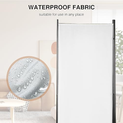 4-Panel White Privacy Screen with Support Foot F104682
