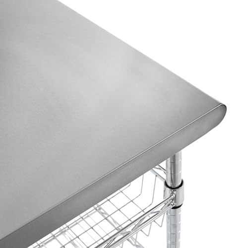 Stainless-Steel Top Work Table Island Utility Cart Prep Station R217