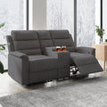 Dark Grey Reclining Loveseat with Cup Holders and Storage H703