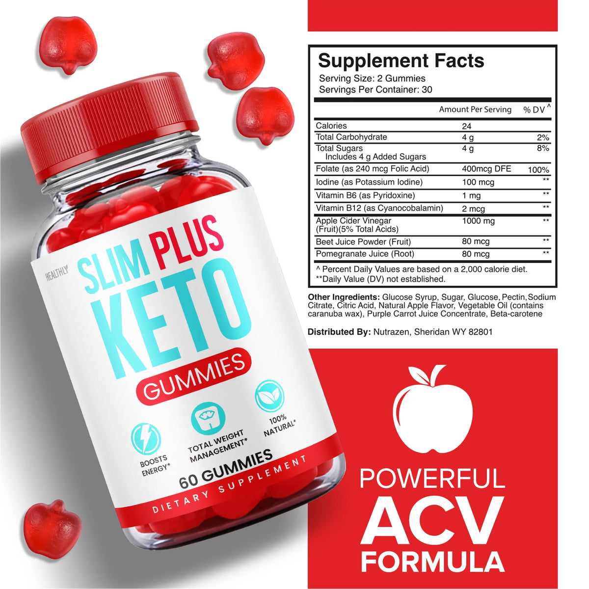Keto Gummies with Apple Cider Vinegar 60 Gummies Y96768