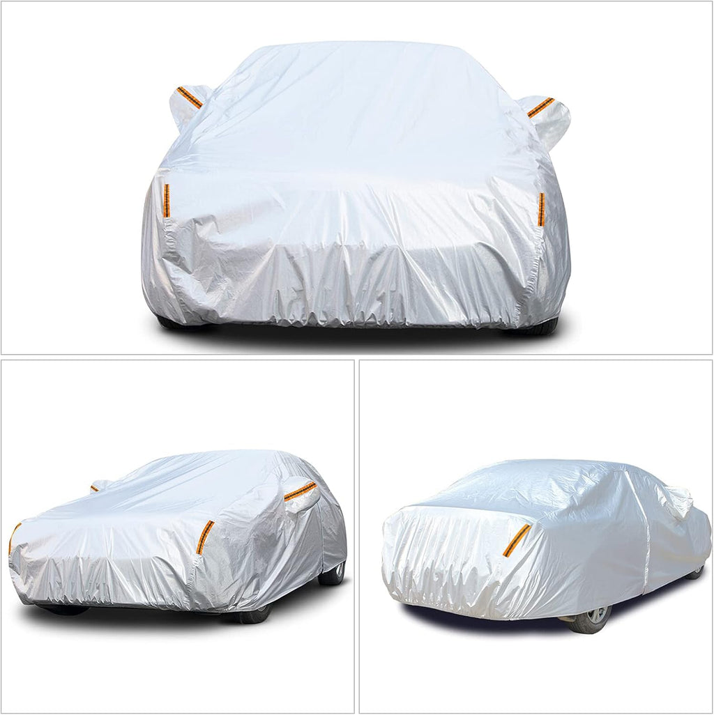6 Layers Waterproof Car Cover with Zipper Lock Cable P1025