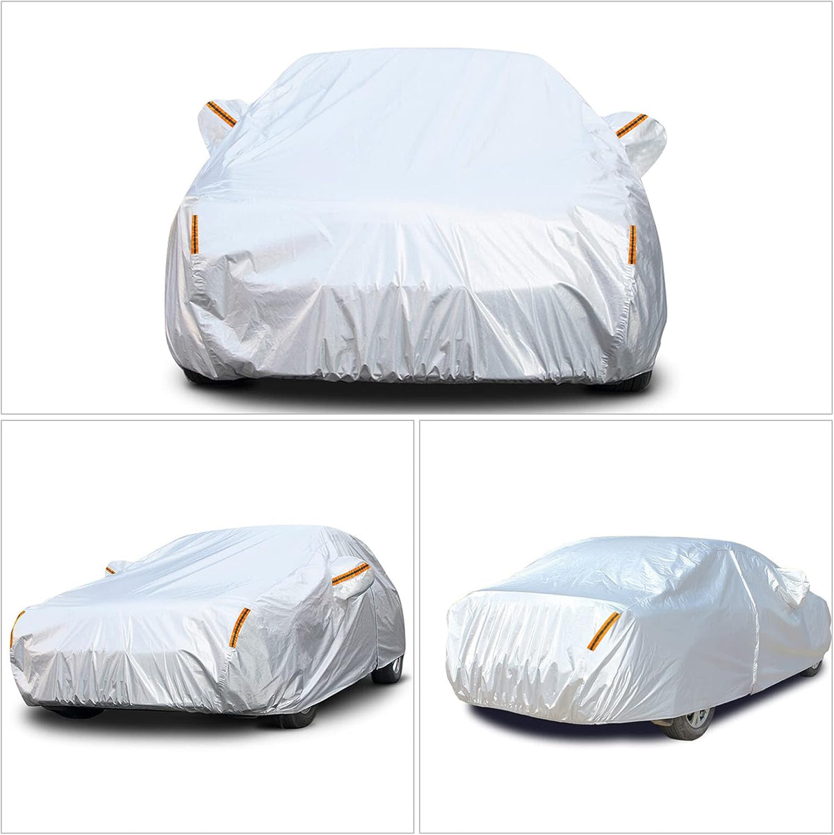 6 Layers Waterproof Car Cover with Zipper Lock Cable P1025