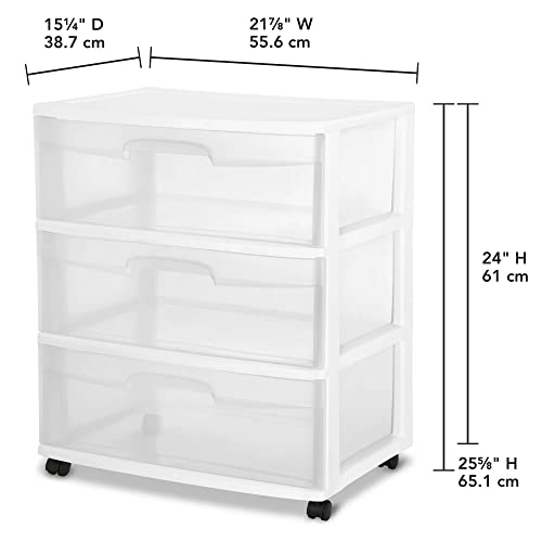 Plastic Storage Drawer Cart with 3 Clear Drawers G771