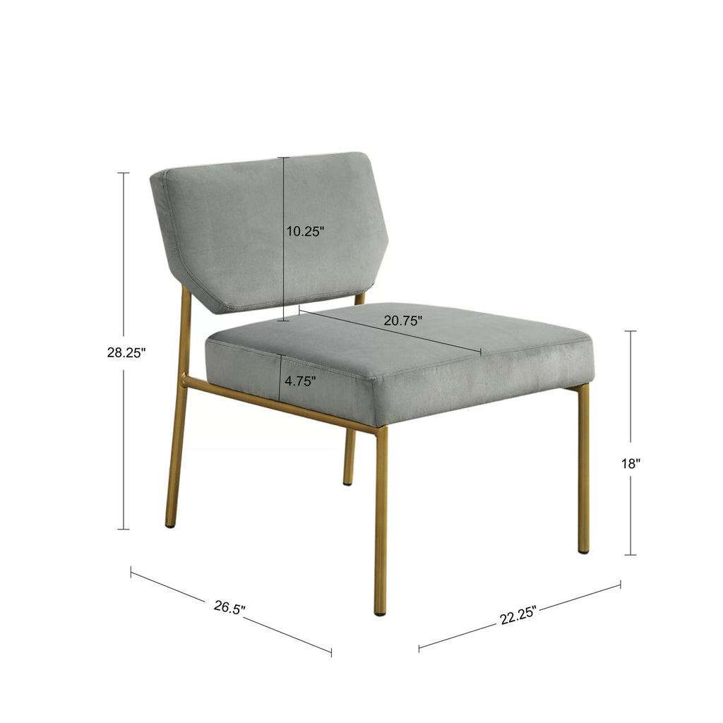 Gray Metal Frame Accent Sofa Chair I9777