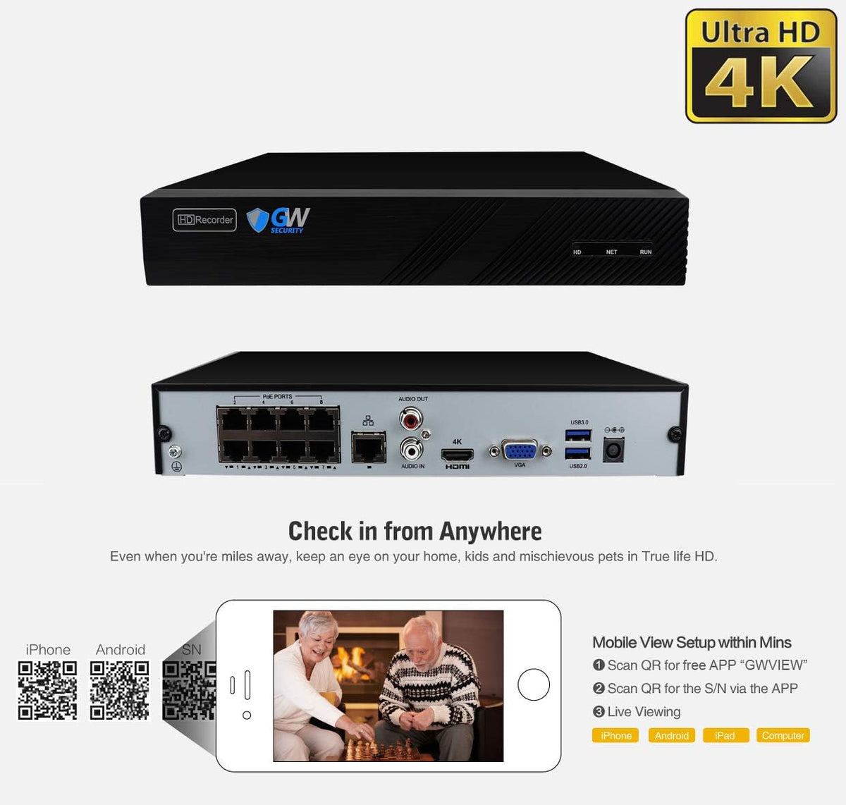 8 Channel 4K NVR 5MP Dome POE Security Camera System A849