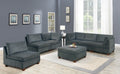 Gray Chenille 7pc Modular Sectional Sofa Set W473452