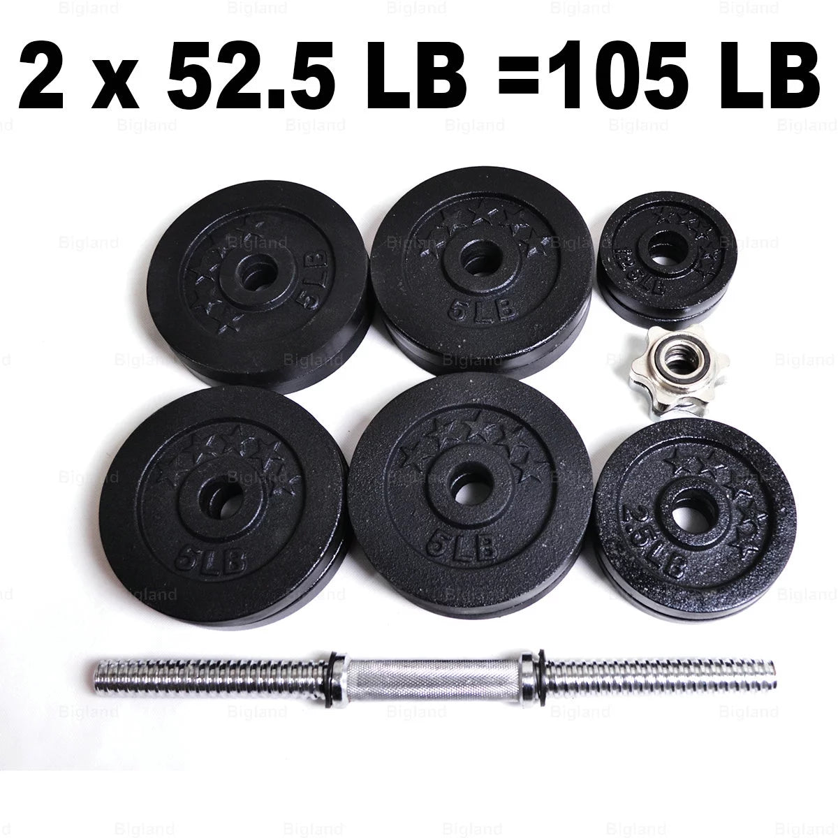 Adjustable Dumbbell Set 105 lbs Pair Black Q447237