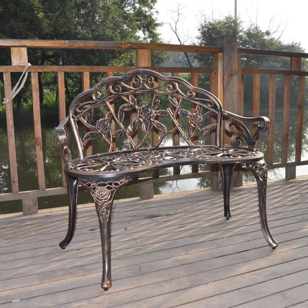 Bronze Cast Aluminum Outdoor Bench W6971
