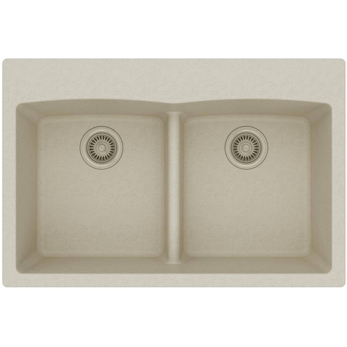 White Double Equal Bowl Kitchen Sink Z93236