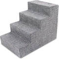 Dark Gray Linen 3-Step Pet Steps and Stairs D377791