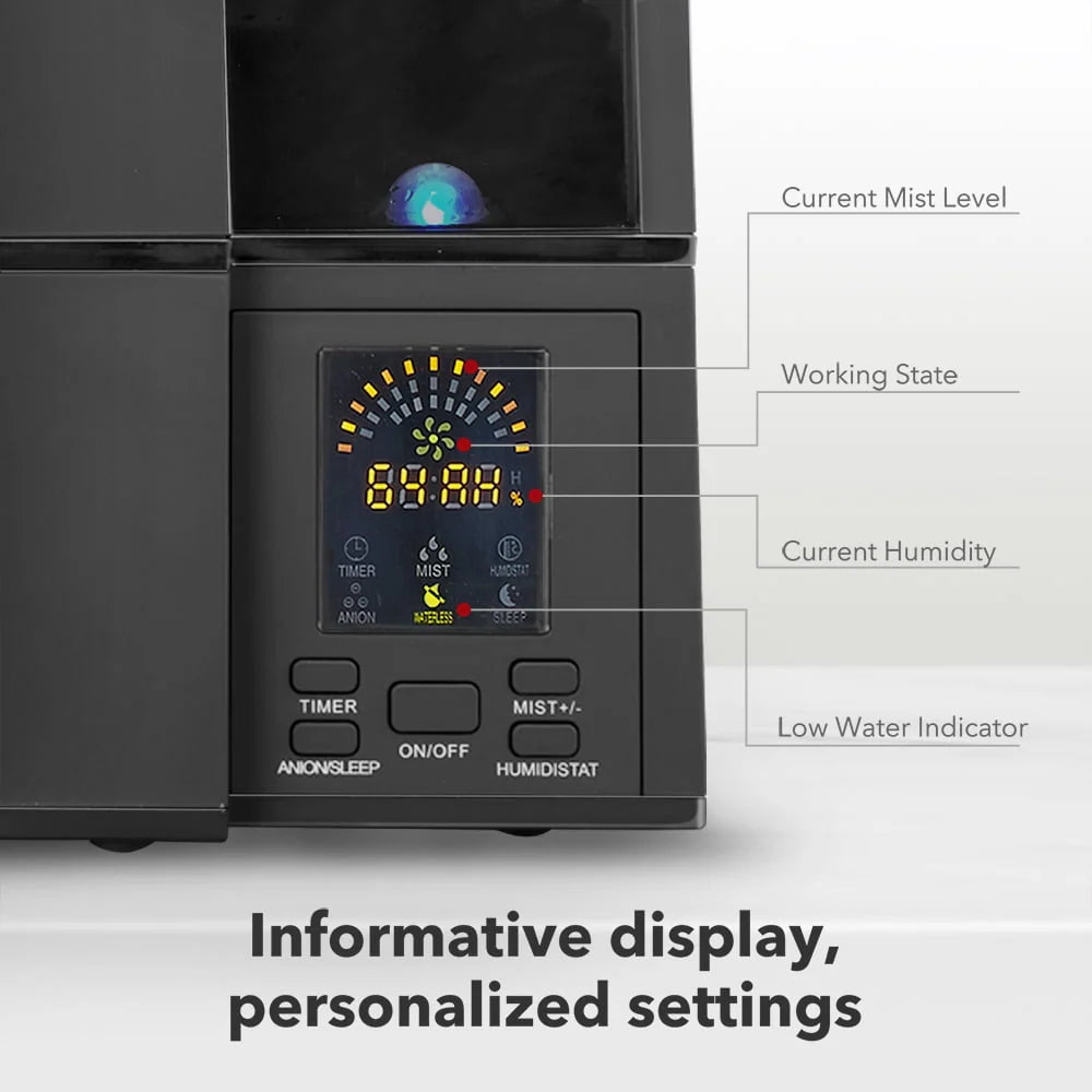4L Cool Mist Ultrasonic Humidifier with LED Display and Humidistat B176458