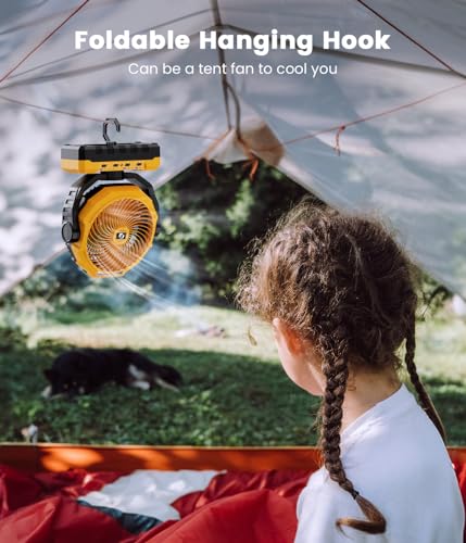 36000mAh Portable Camping Fan with LED & Remote Y317962