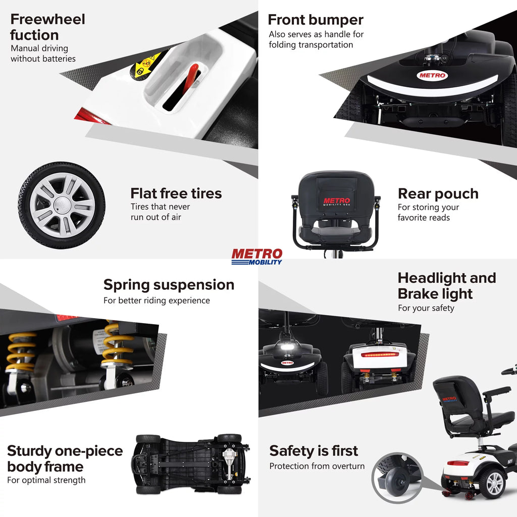 Heavy Duty 4 Wheel Mobility Scooter with Lights, 300lbs, Red I481359