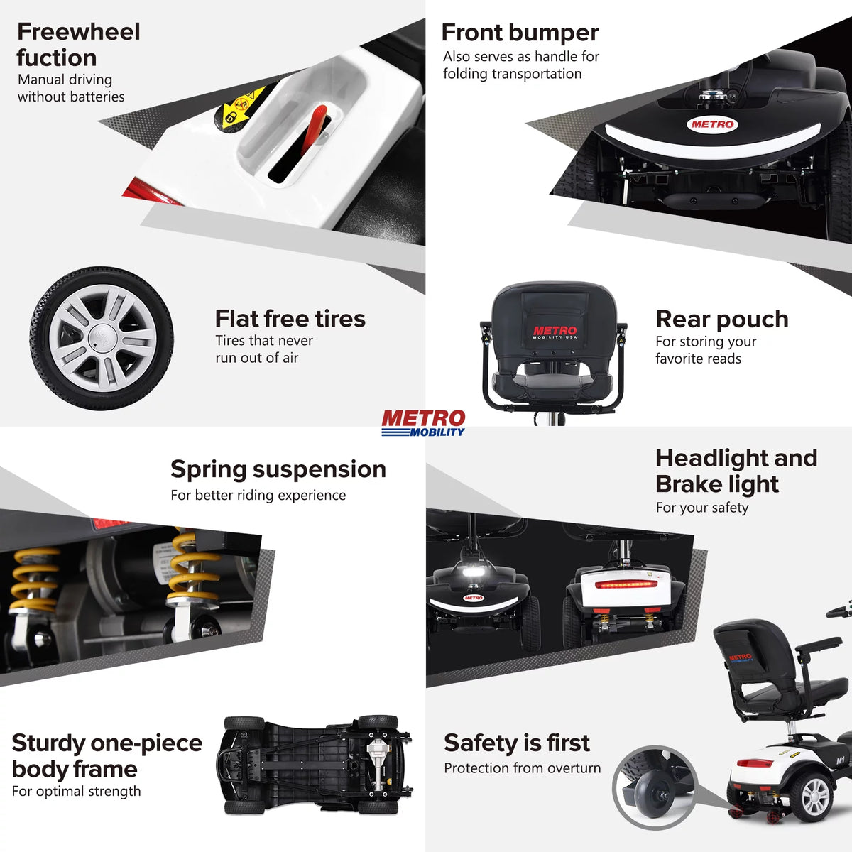 Heavy Duty 4 Wheel Mobility Scooter with Lights, 300lbs, Red I481359