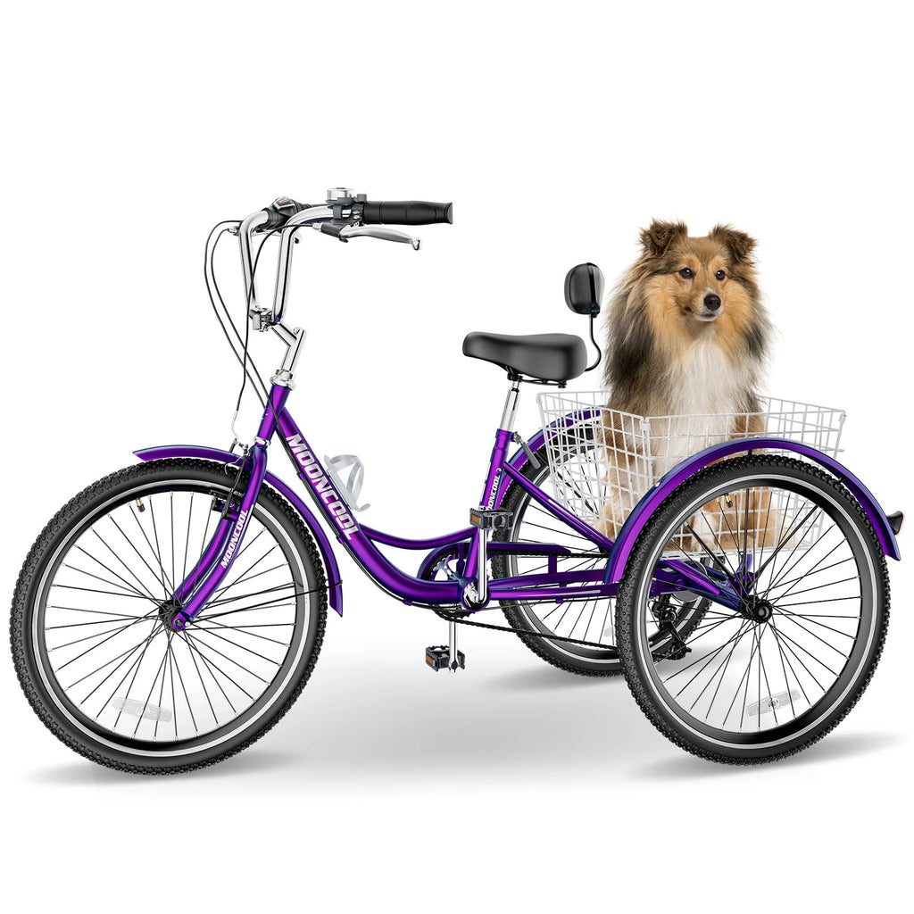 26 Big 3 Wheels Adult Tricycle with Large Basket & Bell X9145