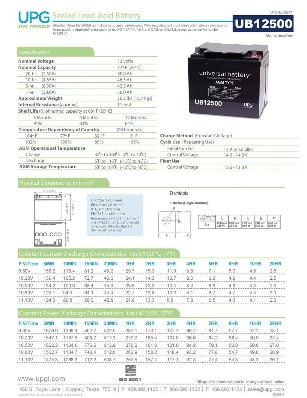 12V 50Ah AGM Battery Q558672