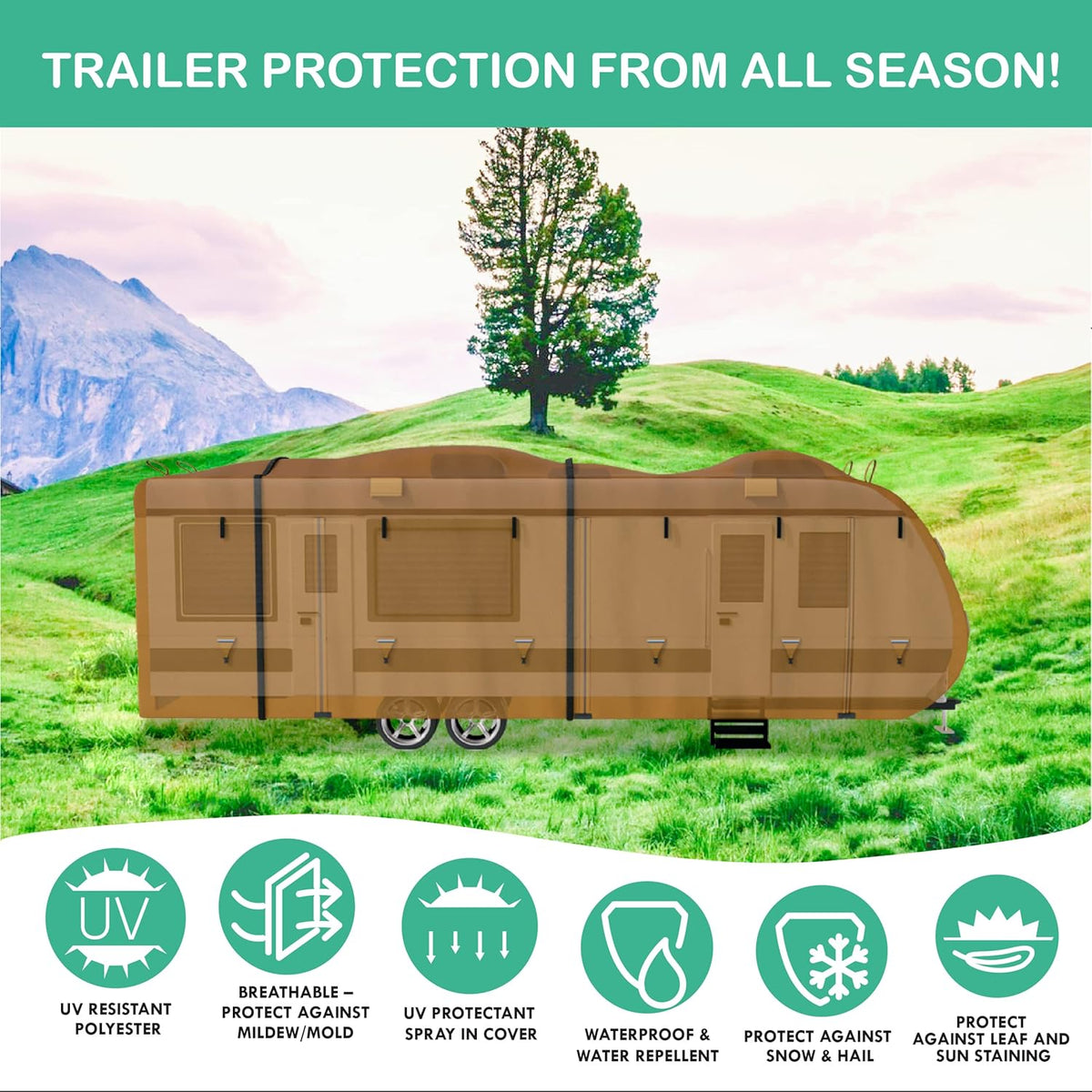 22’-24’ RV & Trailer Covers with Storage Bag O6050
