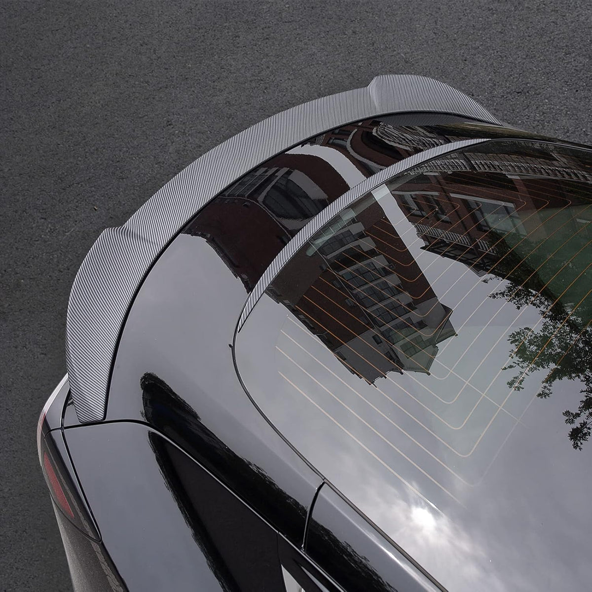 Matte Carbon Fiber Pattern Rear Spoiler A12138