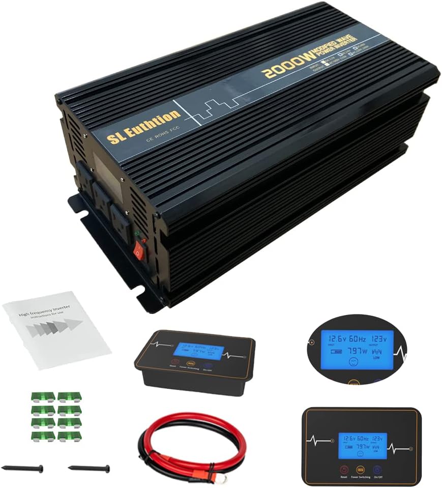 2000W Power Inverter 12V DC to 120V AC with LCD Display USB Port A54231