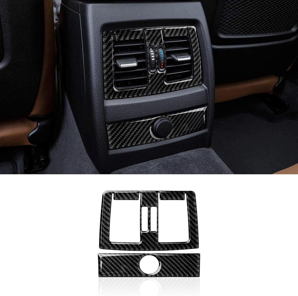 Carbon Fiber Gear Shift Panel Sticker Decal Pack of 2 P9473