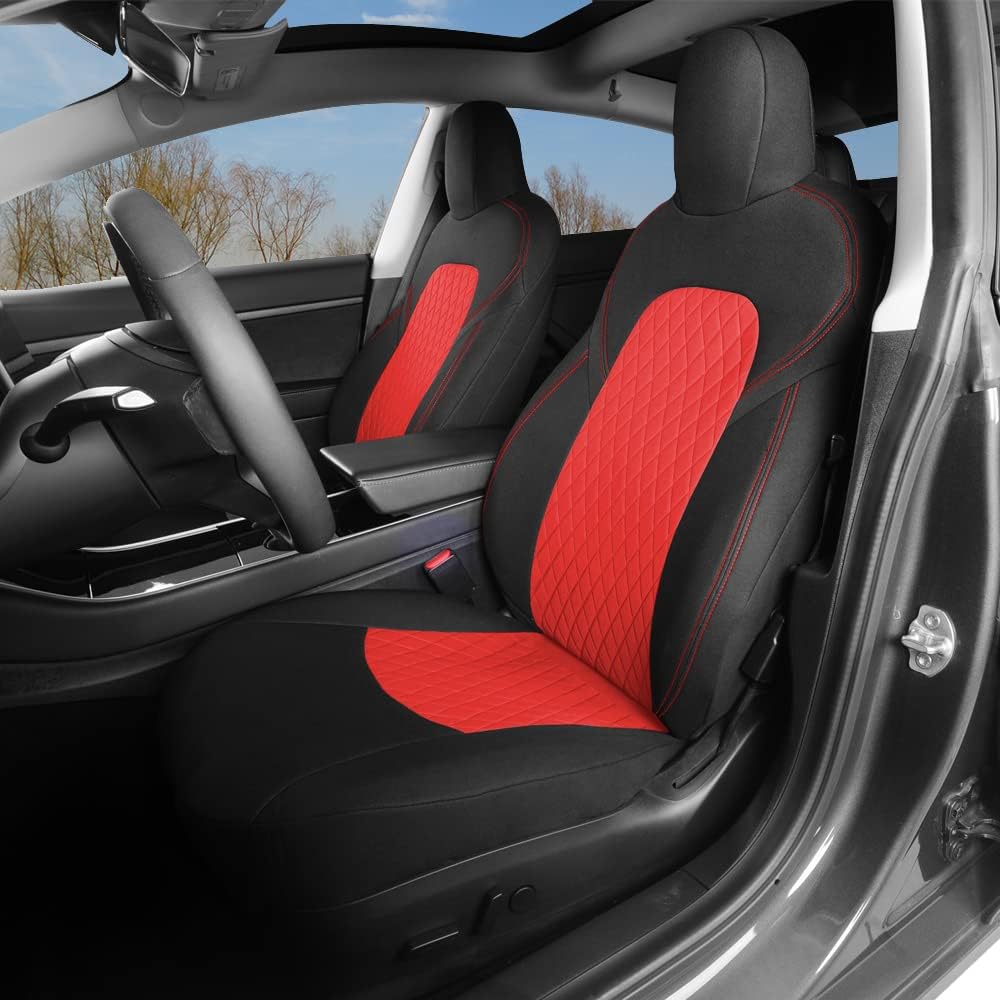 Car Seat Covers 2PCS Red and Black D753