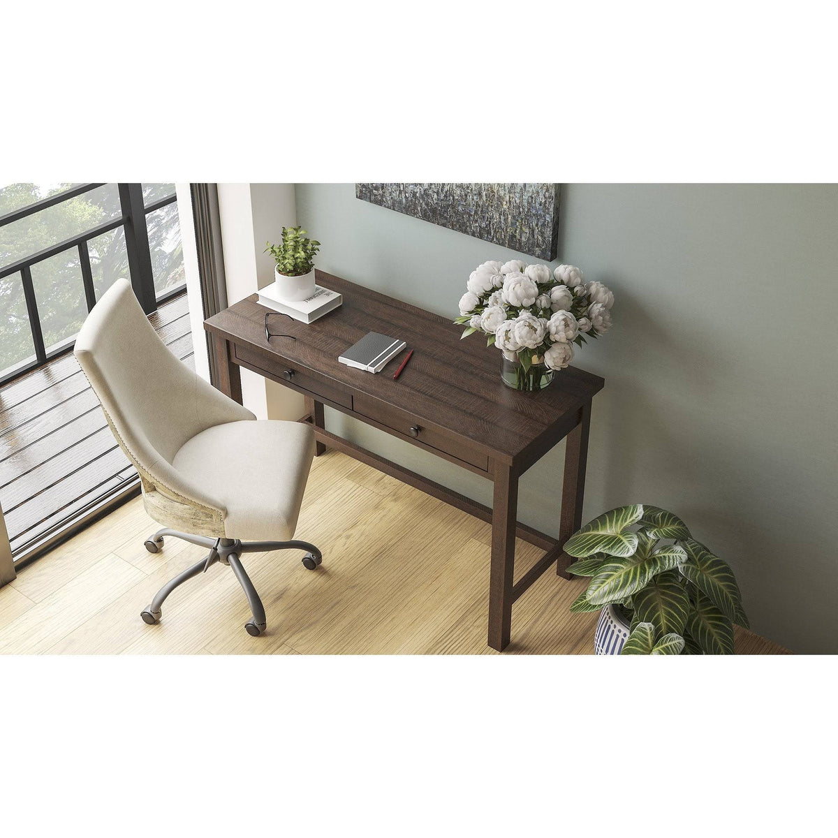Warm Brown Home Office Desk V82793