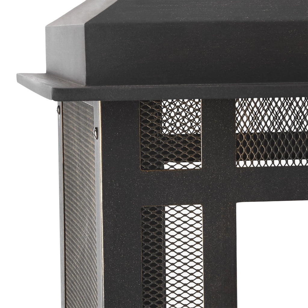 45-Inch Outdoor Steel Fireplace with Chimney U361