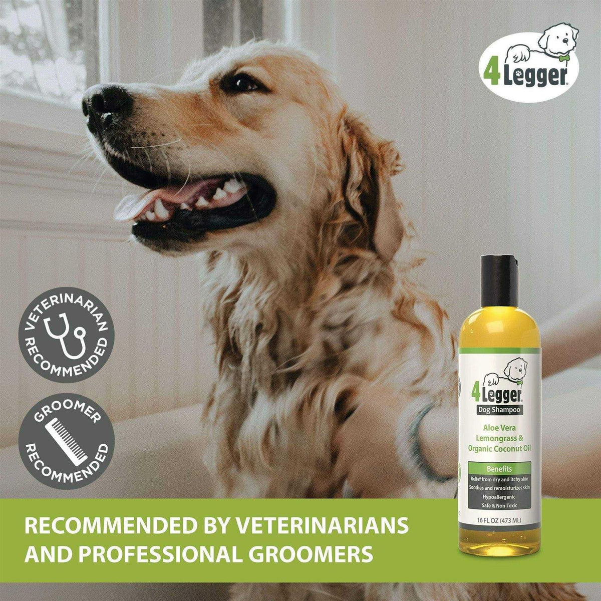 Certified Organic Hypoallergenic Dog Shampoo with Aloe and Lemongrass D740918