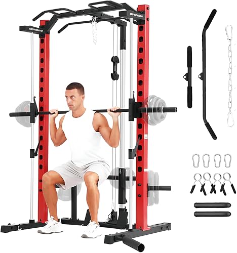 Smith Machine Squat Rack with LAT-Pull Down and Cable Crossover X729289