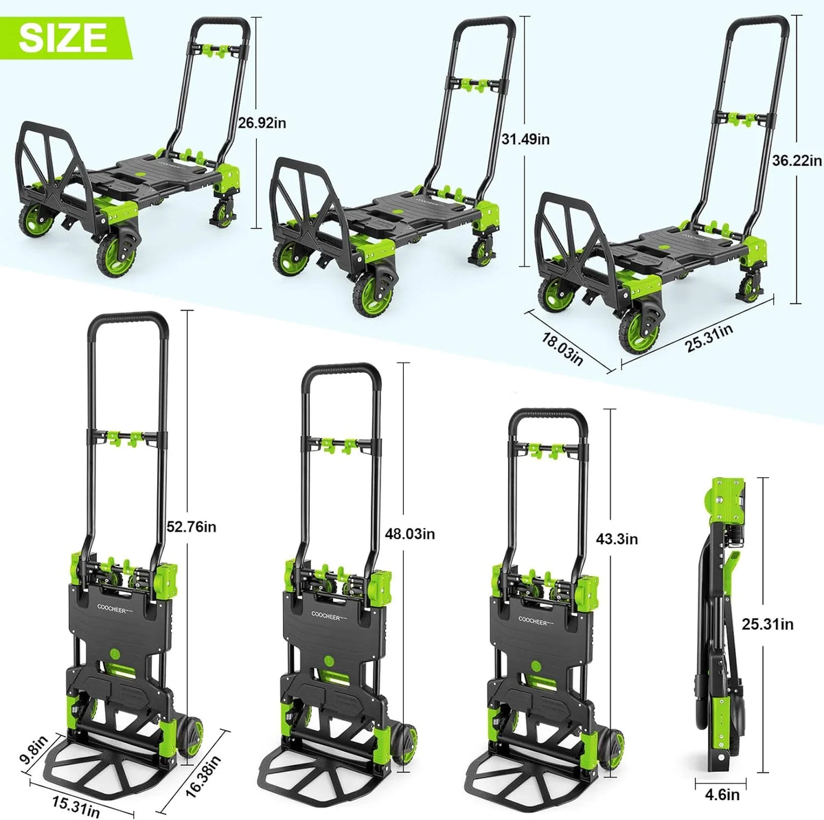 330 lb Folding Hand Truck with Retractable Handle R874108
