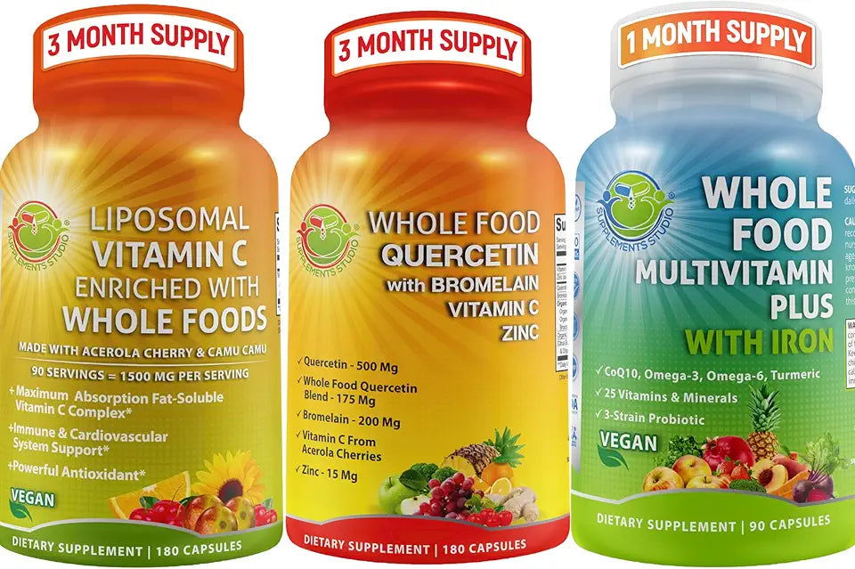 Quercetin with Bromelain Multivitamin Plus Iron and Liposomal Vitamin C Supplement S43488