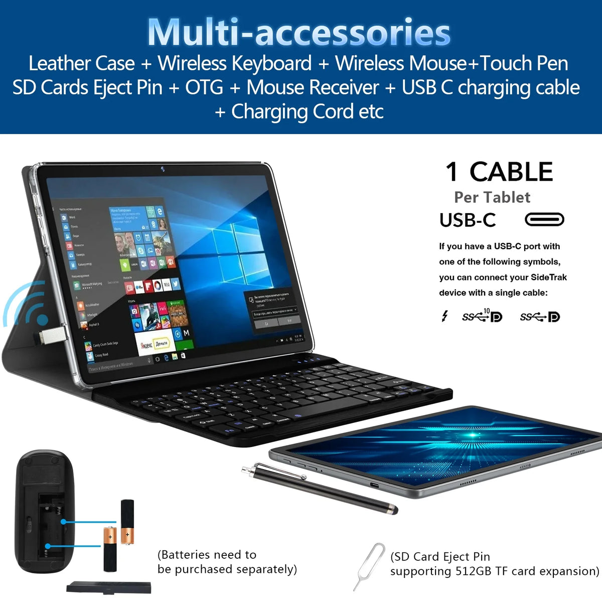 10.1 inch 128GB Android 12 Tablet with Keyboard K21596