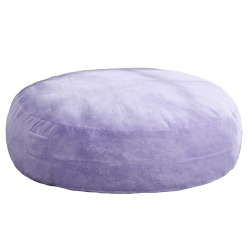3ft Grey Faux Fur Bean Bag Chair L95021