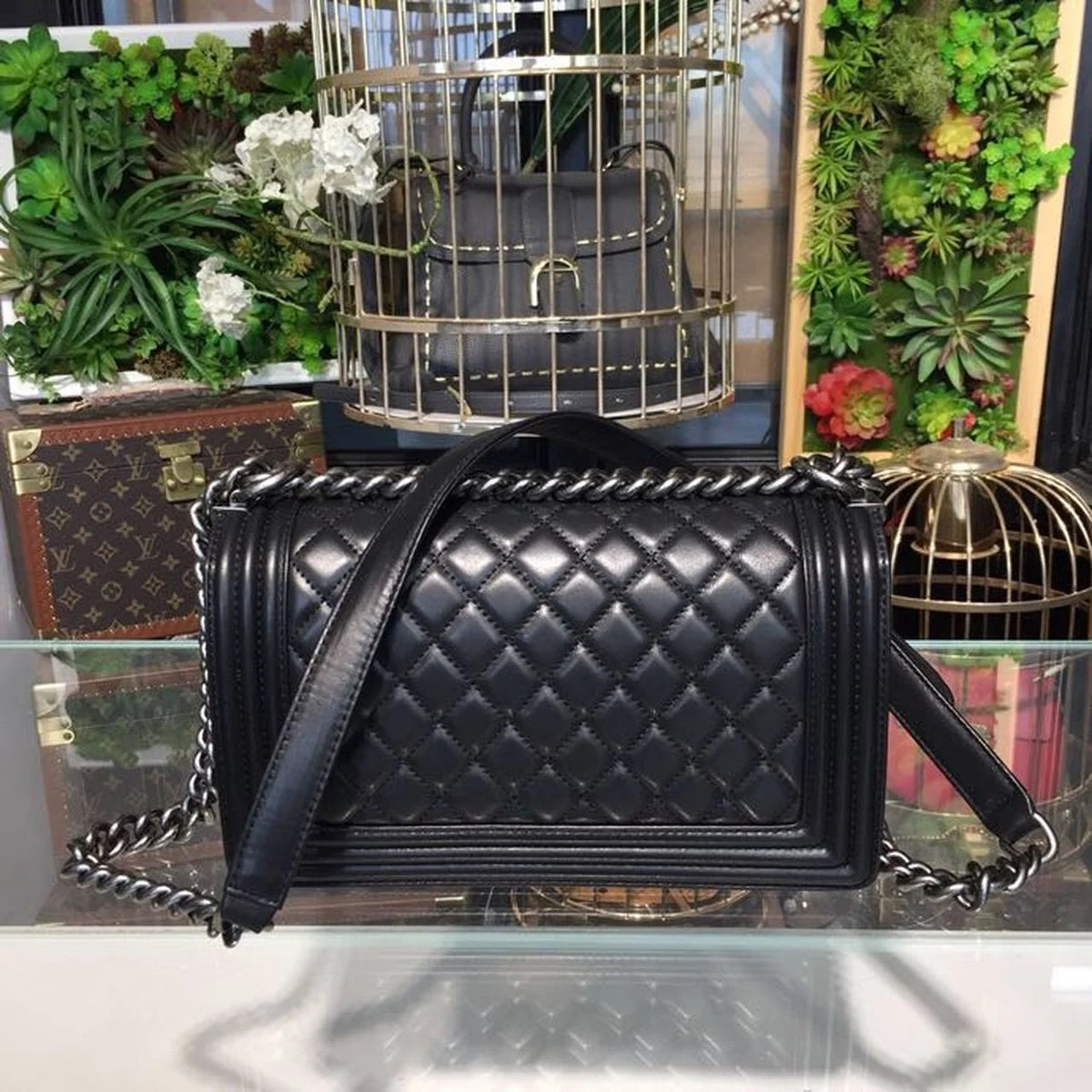 Black Shoulder And Crossbody Handbag W997