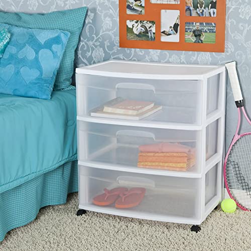 Plastic Storage Drawer Cart with 3 Clear Drawers G771