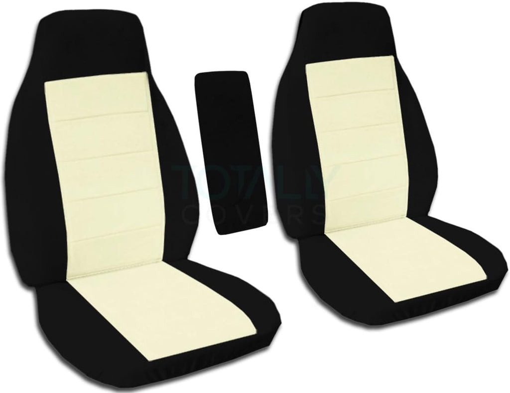 Compatible with Ford Ranger Two-Tone Truck Bucket Seat Covers Black and Sand F710