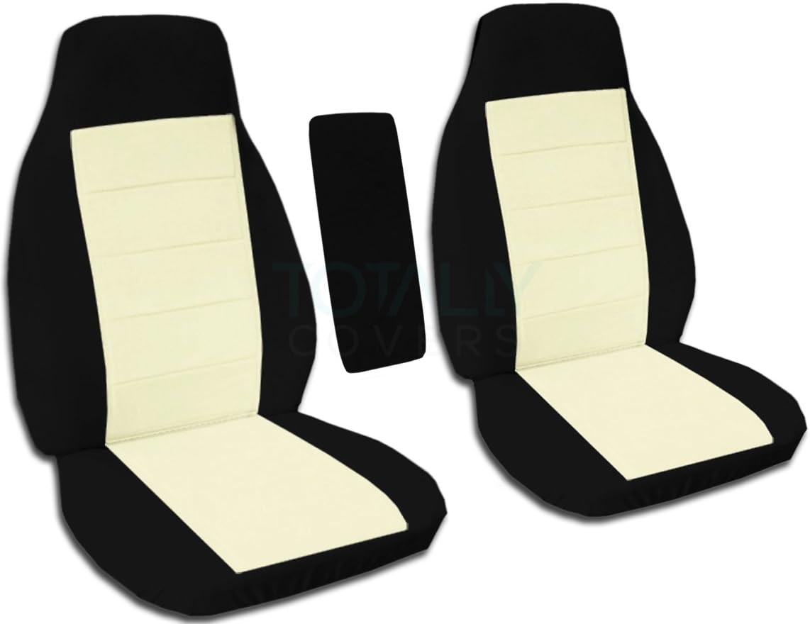 Compatible with Ford Ranger Two-Tone Truck Bucket Seat Covers Black and Sand F710