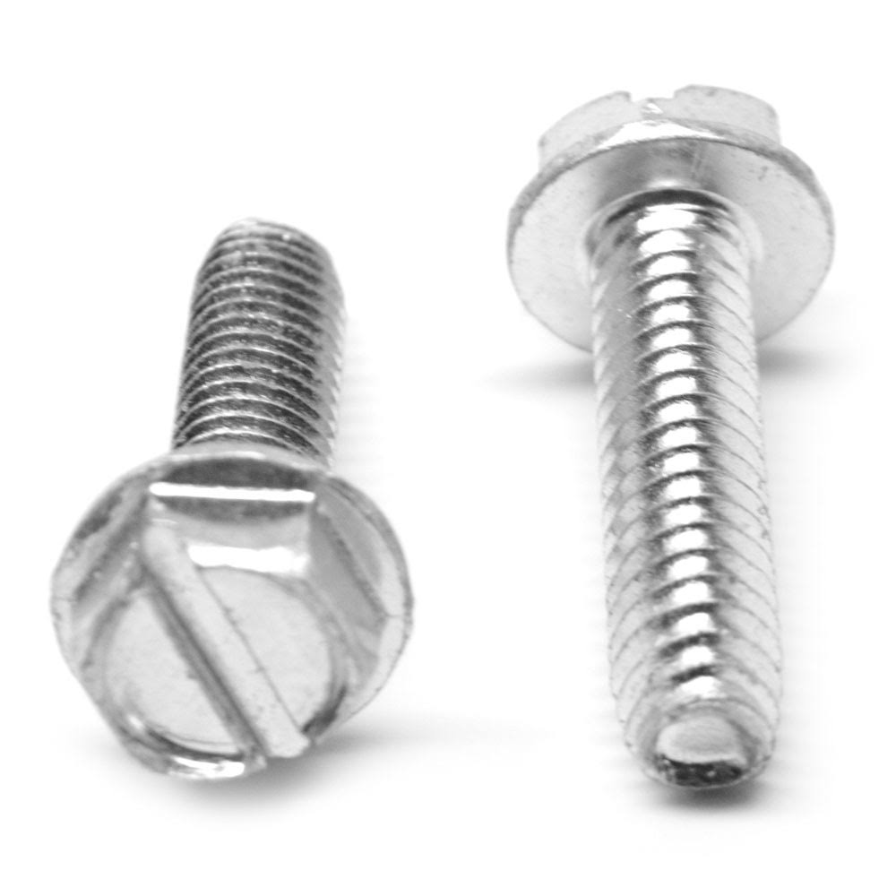 #6-32 x 5/8 Coarse Thread Slotted Hex Washer Head Screw F19500