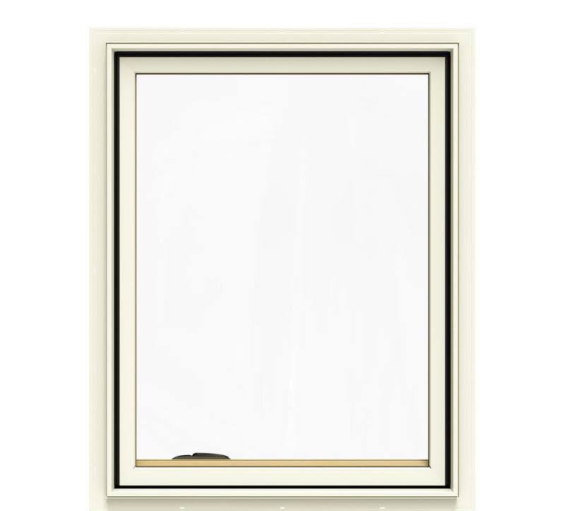 24.75 in. x 36.75 in. Cream Painted Clad Wood Left-Handed Casement Window A14396